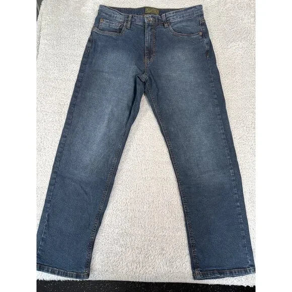 Urban Star Mens 34 Straight Leg Denim Jeans Dark Wash Outdoors Heavy Work - Picture 5 of 9